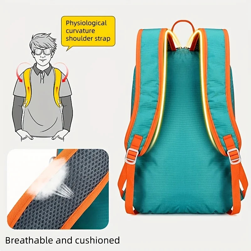 Portable Foldable Backpack Women and Men Outdoor Hiking Climbing Backpacks Lightweight Travel Bag Waterproof Cycling Backpack
