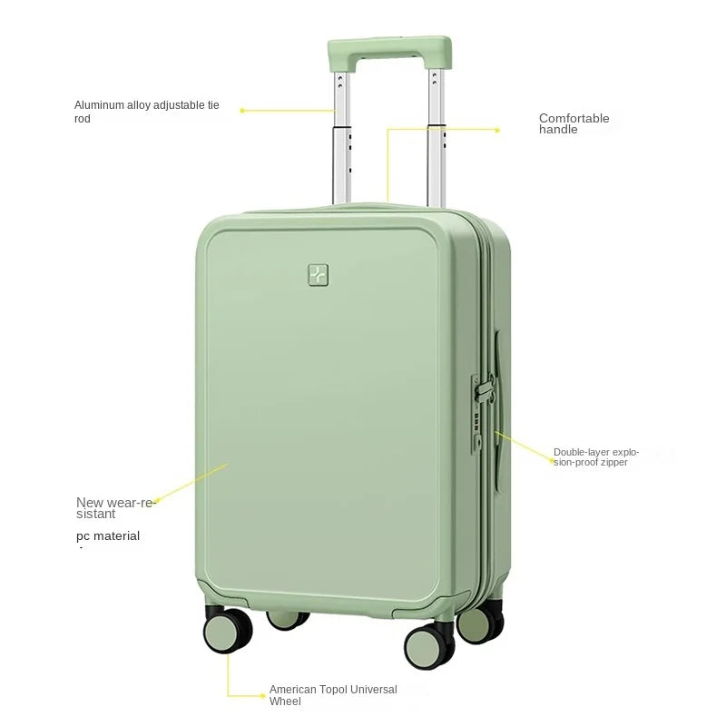 Suitcase Female 20-inch Cabin Travel Suitcase Large Capacity Password Carry on Luggage Ultra-light Universal Wheel Trolley Case