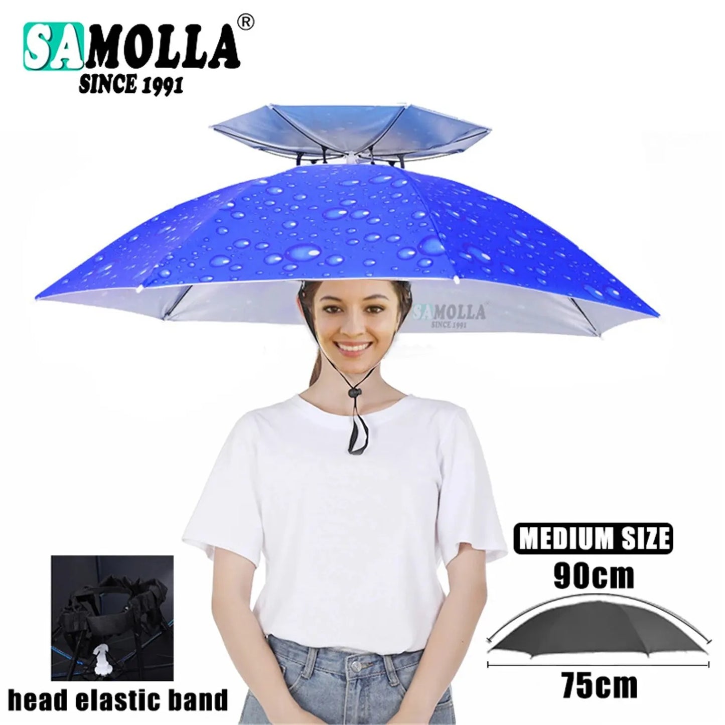Foldable Rain Umbrella Hat