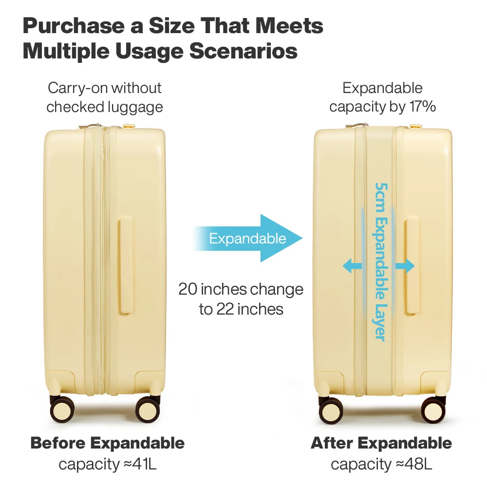 Design Puristic Expandable Travel Luggage