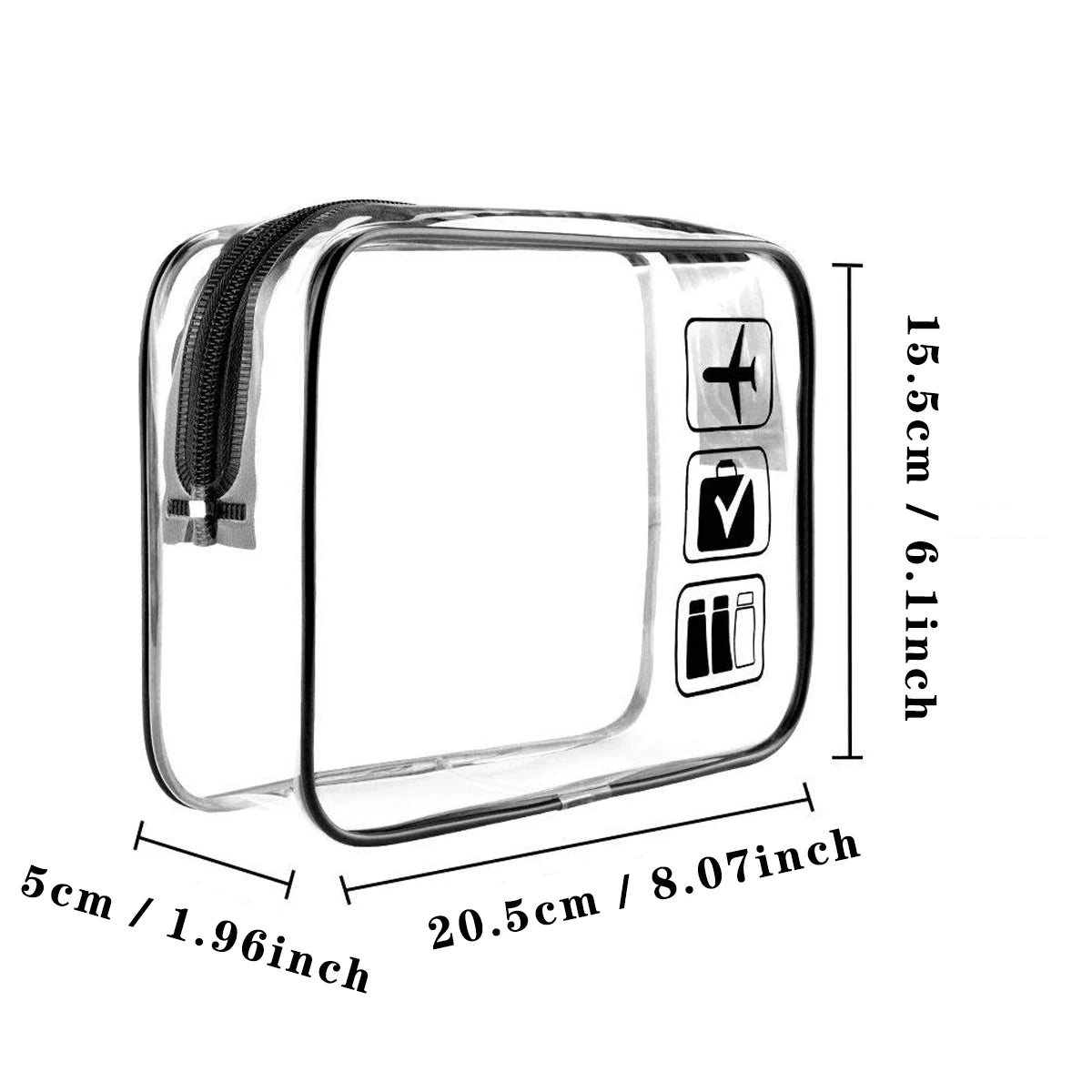 YANZAI Transparent Zipper Makeup Bag