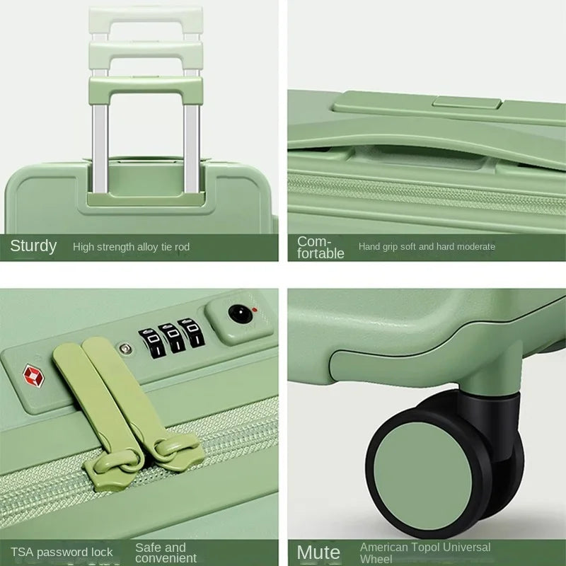 Suitcase Female 20-inch Cabin Travel Suitcase Large Capacity Password Carry on Luggage Ultra-light Universal Wheel Trolley Case