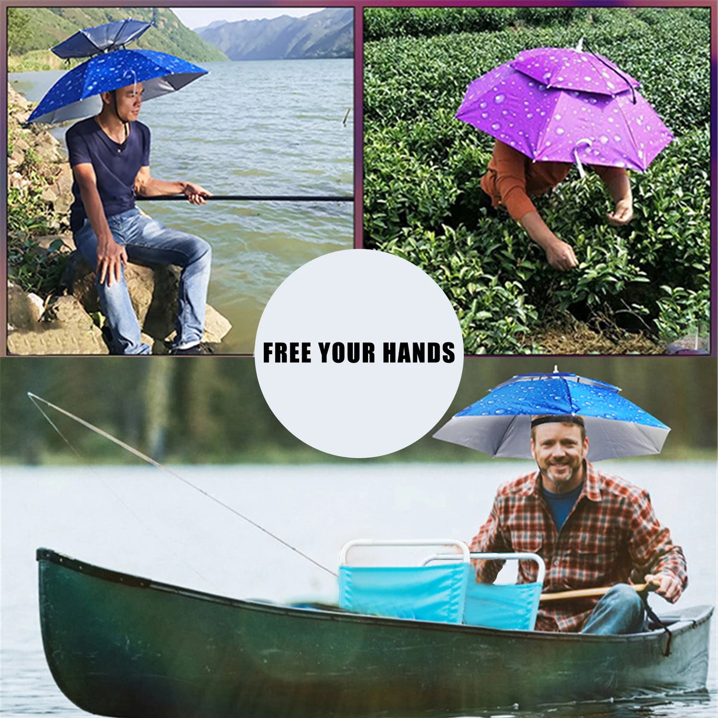 Foldable Rain Umbrella Hat